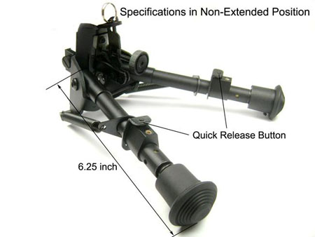 Tactical Bipod 6"-9" rifle T-POD Bipod Foregrip 5 level legs