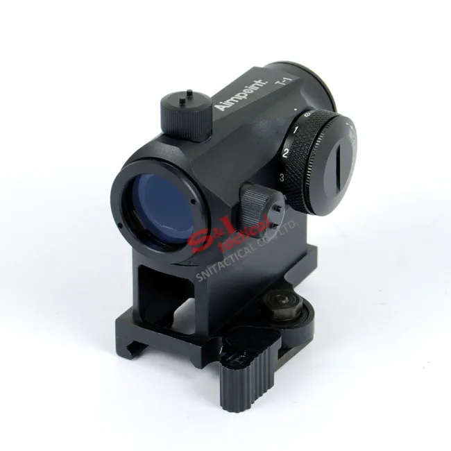 Micro T-1 Style 1x24 Red Dot Sight with 1"QD High Mount