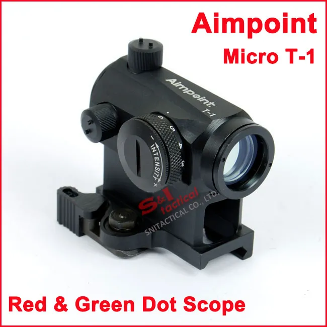 Quick Release Micro T1 1X24 Red&Green Dot Scope Black