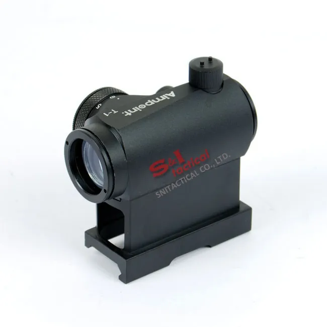 Micro T-1 Style 1x24 Red Dot Sight with 1"QD High Mount