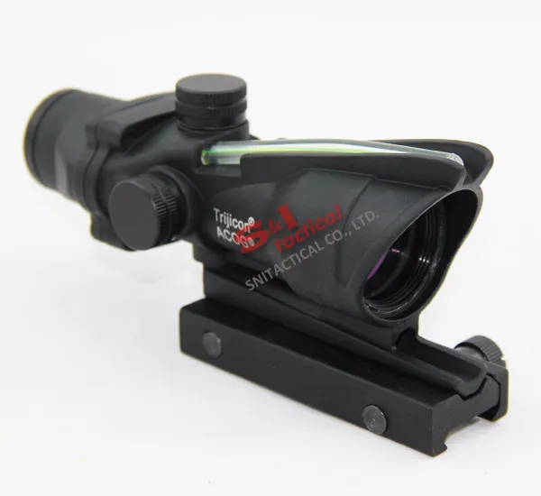 4x32 ACOG Style Optical Tactical Scope W/ Green Fiber Crosshair