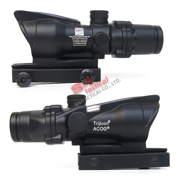 4x32 ACOG Style Optical Tactical Scope W/ Green Fiber Crosshair