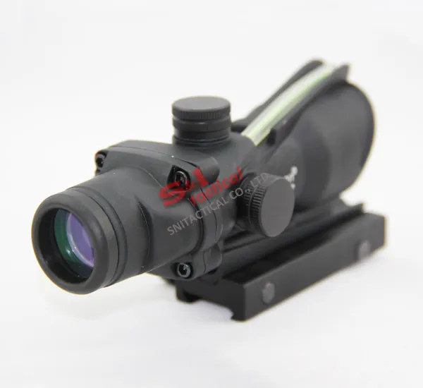 4x32 ACOG Style Optical Tactical Scope W/ Green Fiber Crosshair