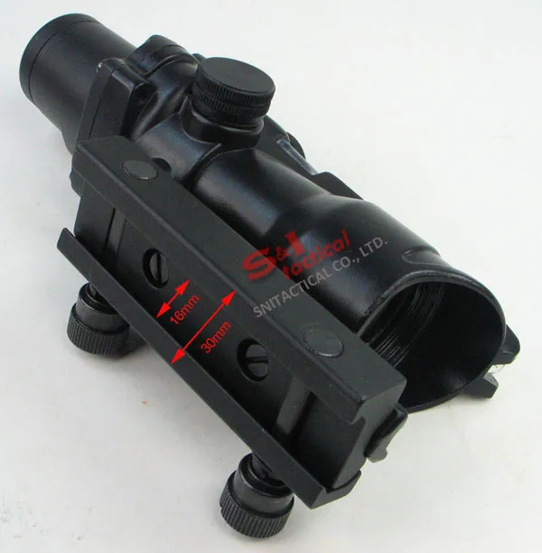 4x32 ACOG Style Optical Tactical Scope W/ Green Fiber Crosshair