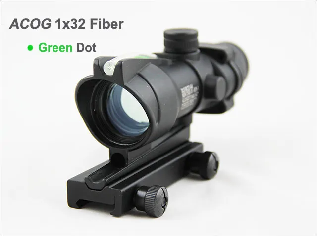 Tactical Hunting Shooting Trijicon ACOG 1x32 Green Dot