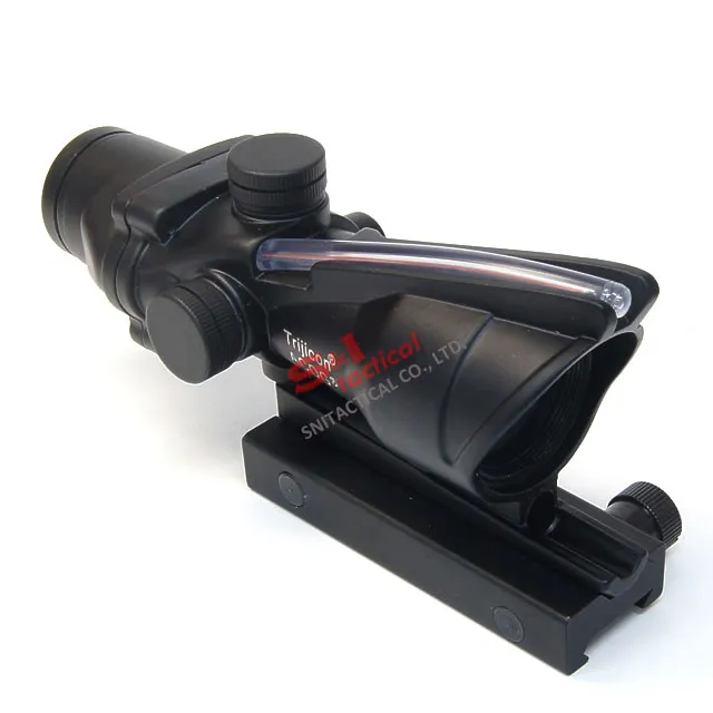 4x32 ACOG Style Scope w/ real Red Green Fiber Crosshair