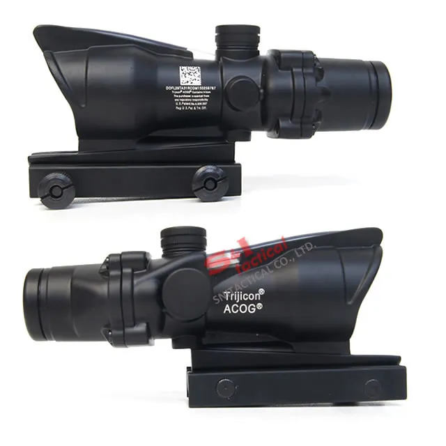 4x32 ACOG Style Scope w/ real Red Green Fiber Crosshair