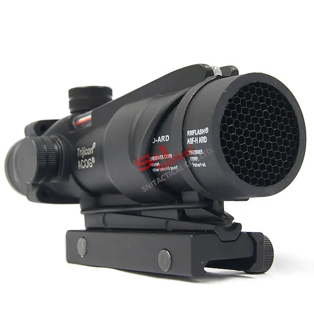 4x32 ACOG Style Scope w/ real Red Green Fiber Crosshair