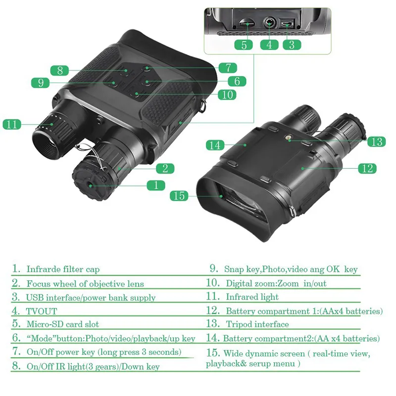 NV400B 7X32 Infrared Night Vision Binocular IR Camera&Camcorder
