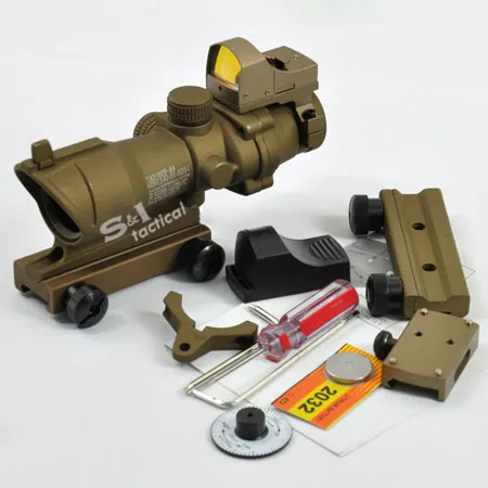 ACOG TA31 Riflescope 4X32 Scope with Auto Red Dot-Tan