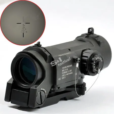 Spector DR 1X 4X Illuminated Mil-Dot Scope Black
