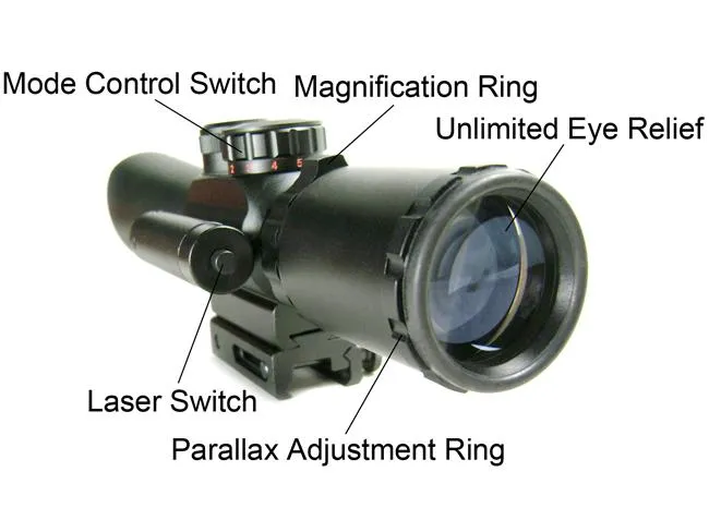 Red Green dot laser Crosshair Scope sight 3.5X-10X40mm Picatinny