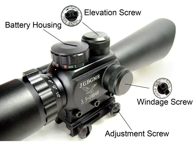 Red Green dot laser Crosshair Scope sight 3.5X-10X40mm Picatinny