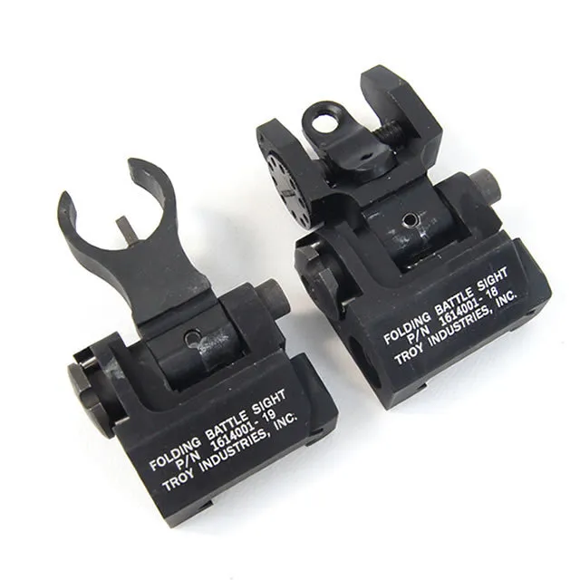 Troy Front and Rear Folding Battle sight HK Style Black