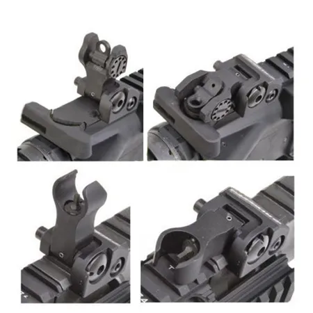 Troy Front and Rear Folding Battle sight HK Style Black