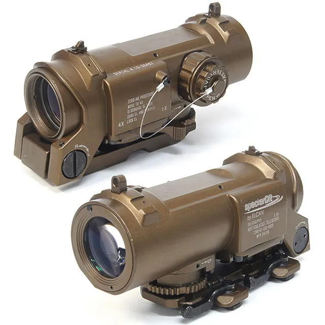 Spector DR 1X 4X Illuminated Mil-Dot Scope Tan