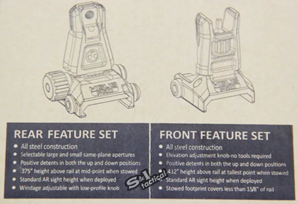 Latest New MBUS PRO Gen3 Back Up Sight Pair Folding Sight