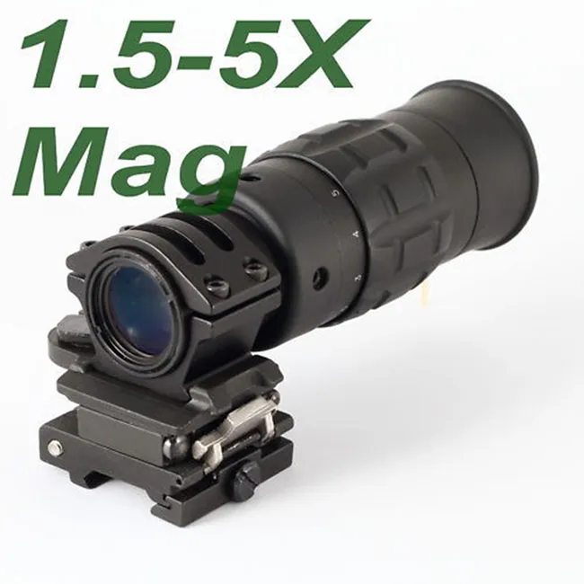 New 1.5-5X Monocular Magnifier w Flip to Side QD Mount