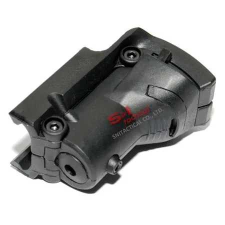 Red laser device for GLOCK and BARAK pistols with lateral groove