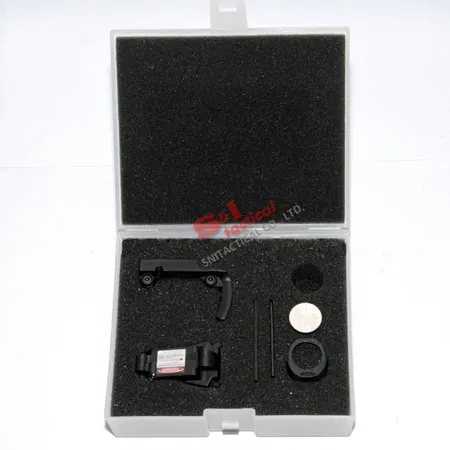 Red laser device for GLOCK and BARAK pistols with lateral groove