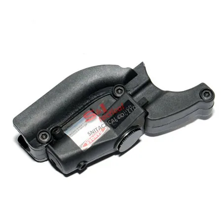 Red laser device for M92 pistol with lateral grooves