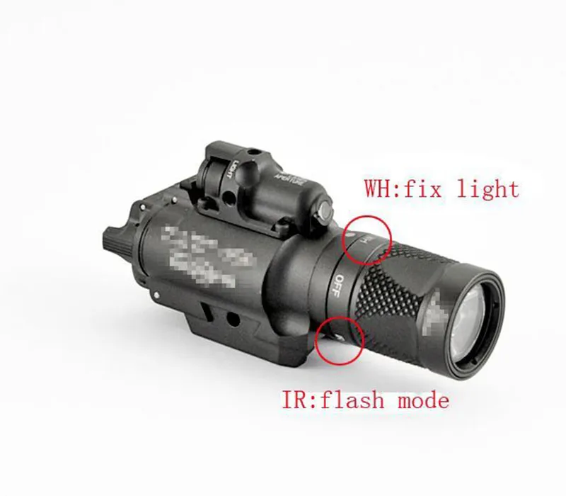 SUREFIRE X400 LED Pistol/Rifle WeaponLight 500lumen red laser BK