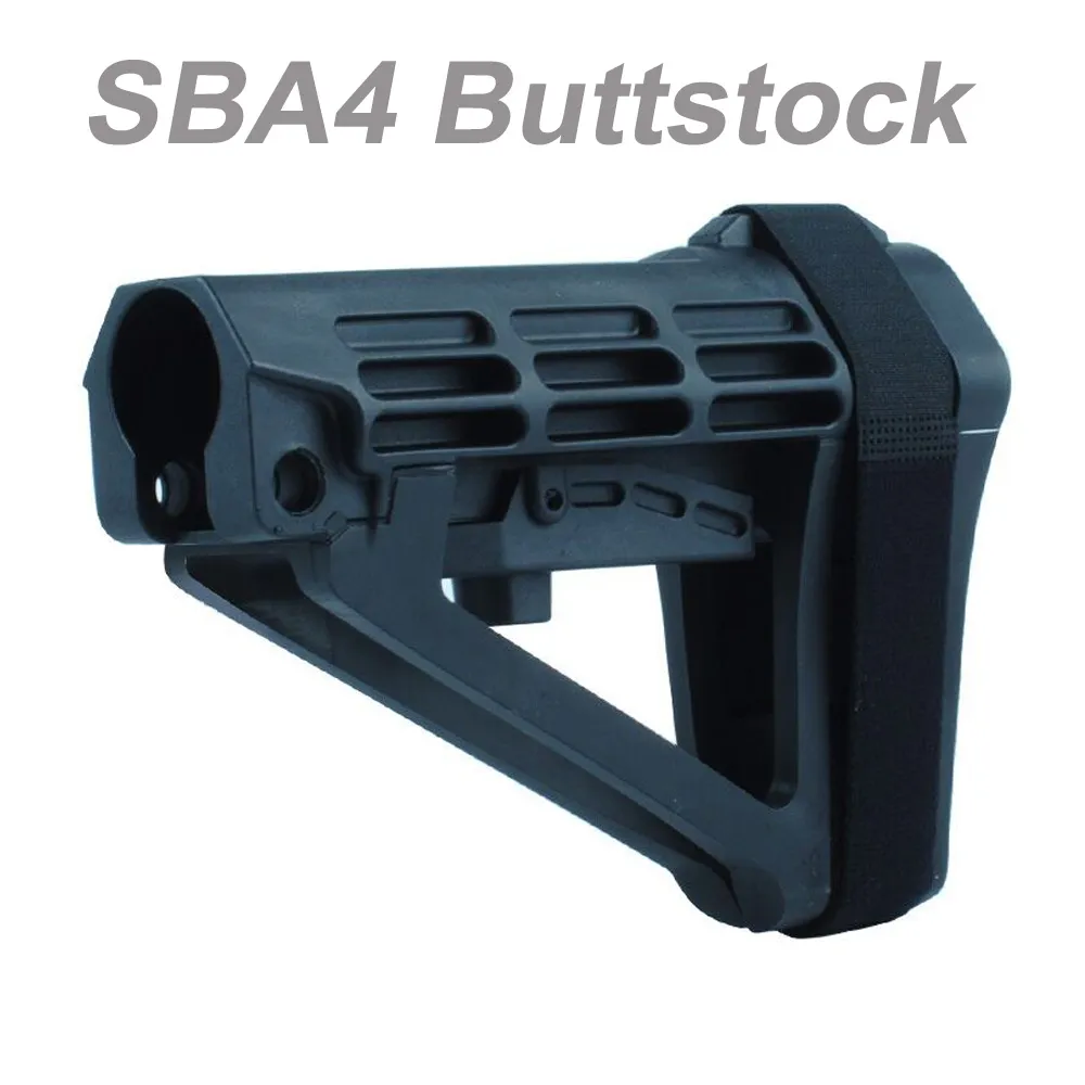 SBA4 Nylon Stock Buttstock Pistol M4 AR15 HK416 airsoft BK