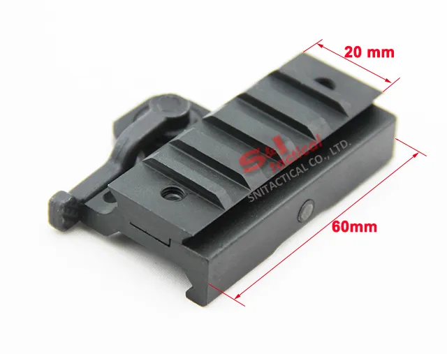 Quick Release Side Weaver Rail 20mm Extension Base Mount