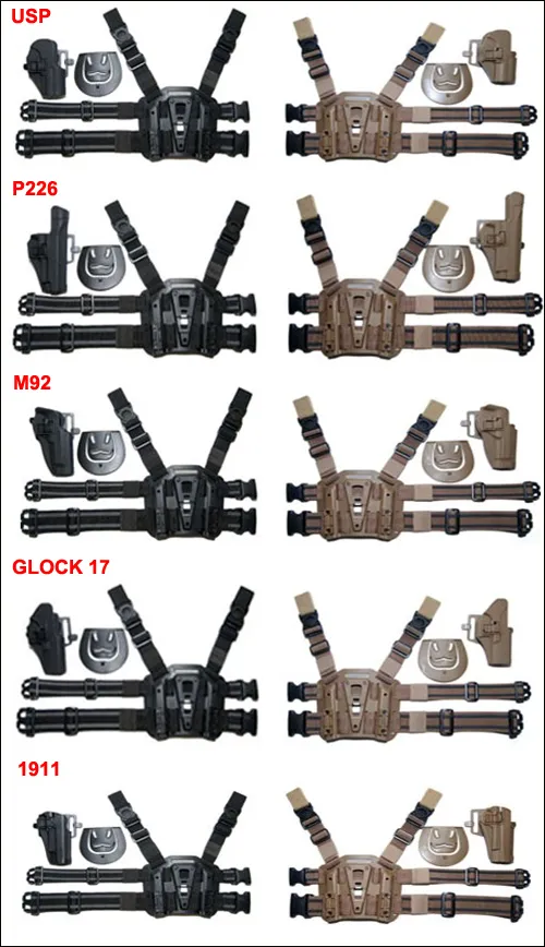 Drop Leg Serpa Tactical Platform + Holster for G17,USP,M92,P226