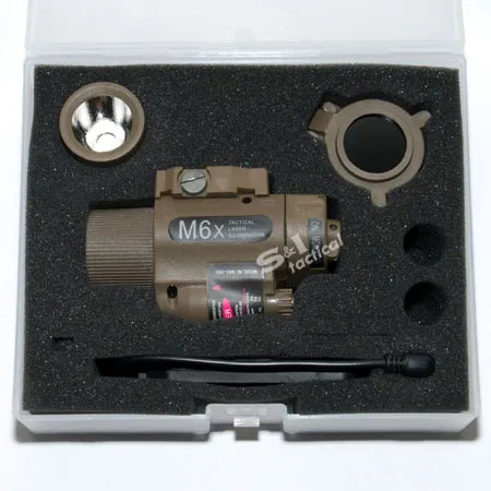 M6X Red Laser & Illuminator Flashlight IN TAN w Led&Xenon Bulbs