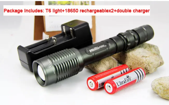1600 Lumen UltraFire CREE XM-L T6 5 Modes ZOOM Led torch light